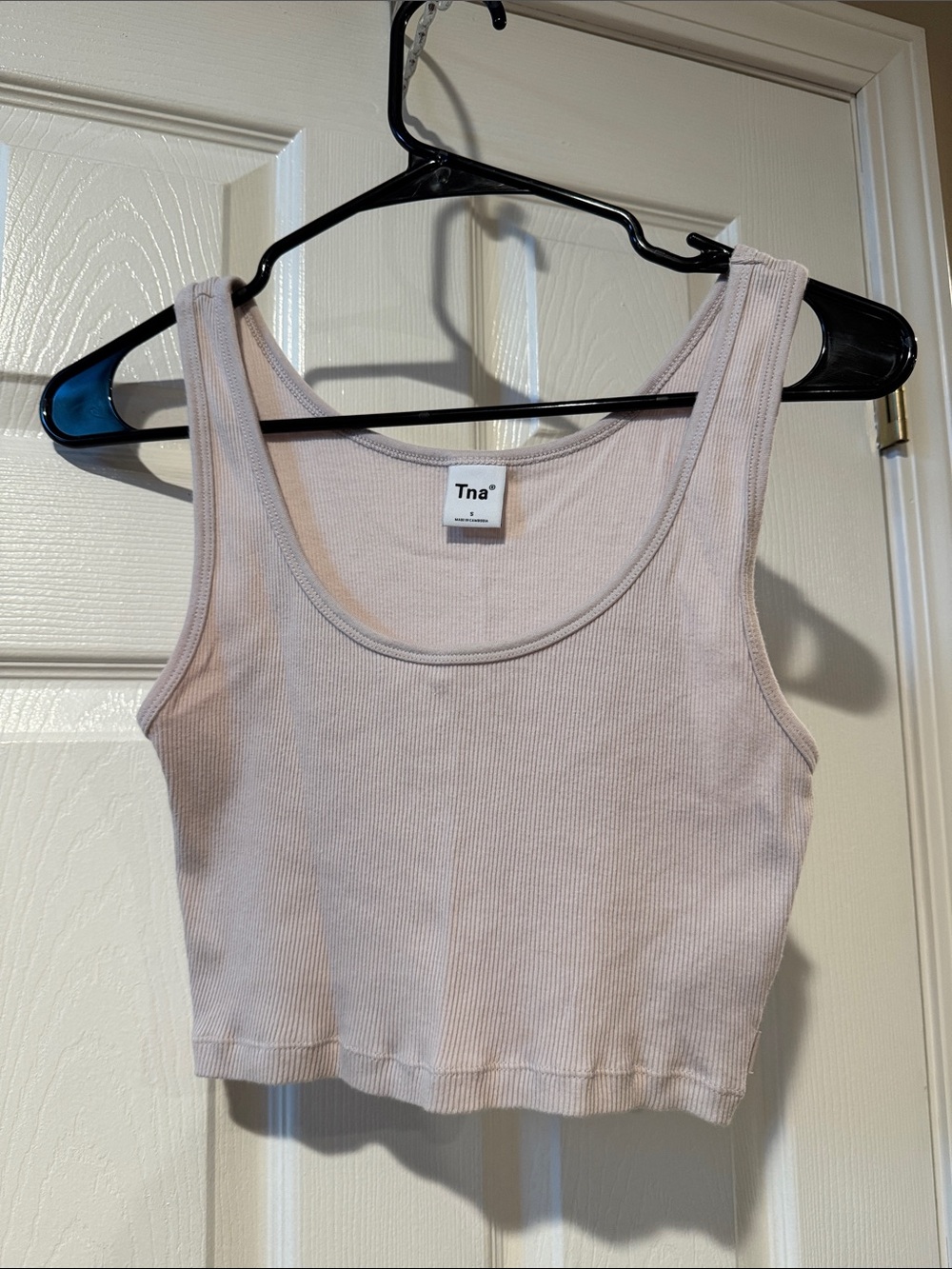 TNA Ribbed Cropped Tank - Pale Blush